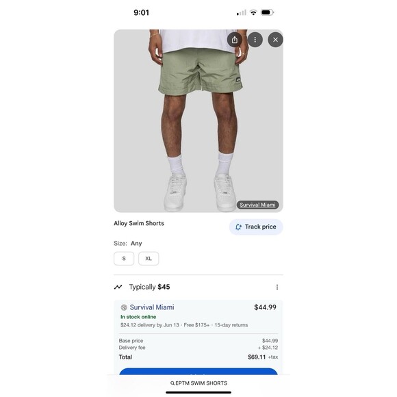 EPTM PERFECT EXAMPLE SWIM SHORTS SMALL Alloy New Tags Navy - Picture 3 of 16